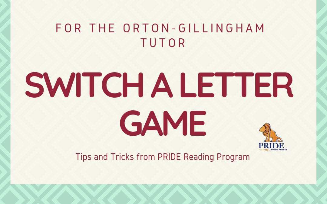 Letter Game for the Orton-Gillingham Tutor