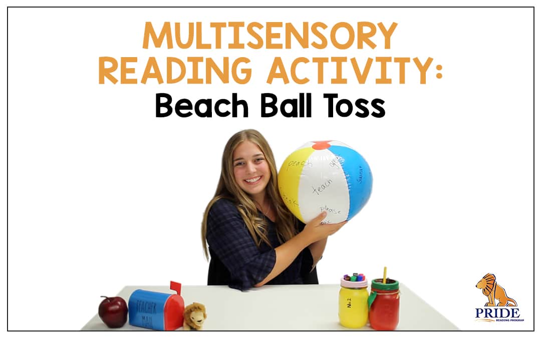 multisensory reading activity beach ball toss